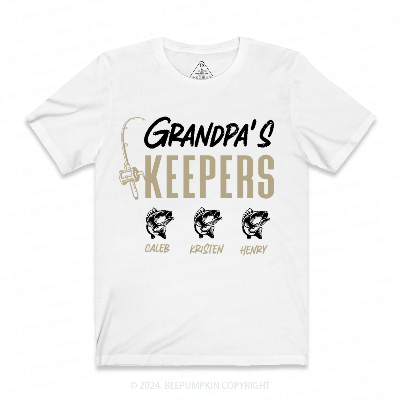 Personalized Grandpa Fishing With Kids Names T-shirt