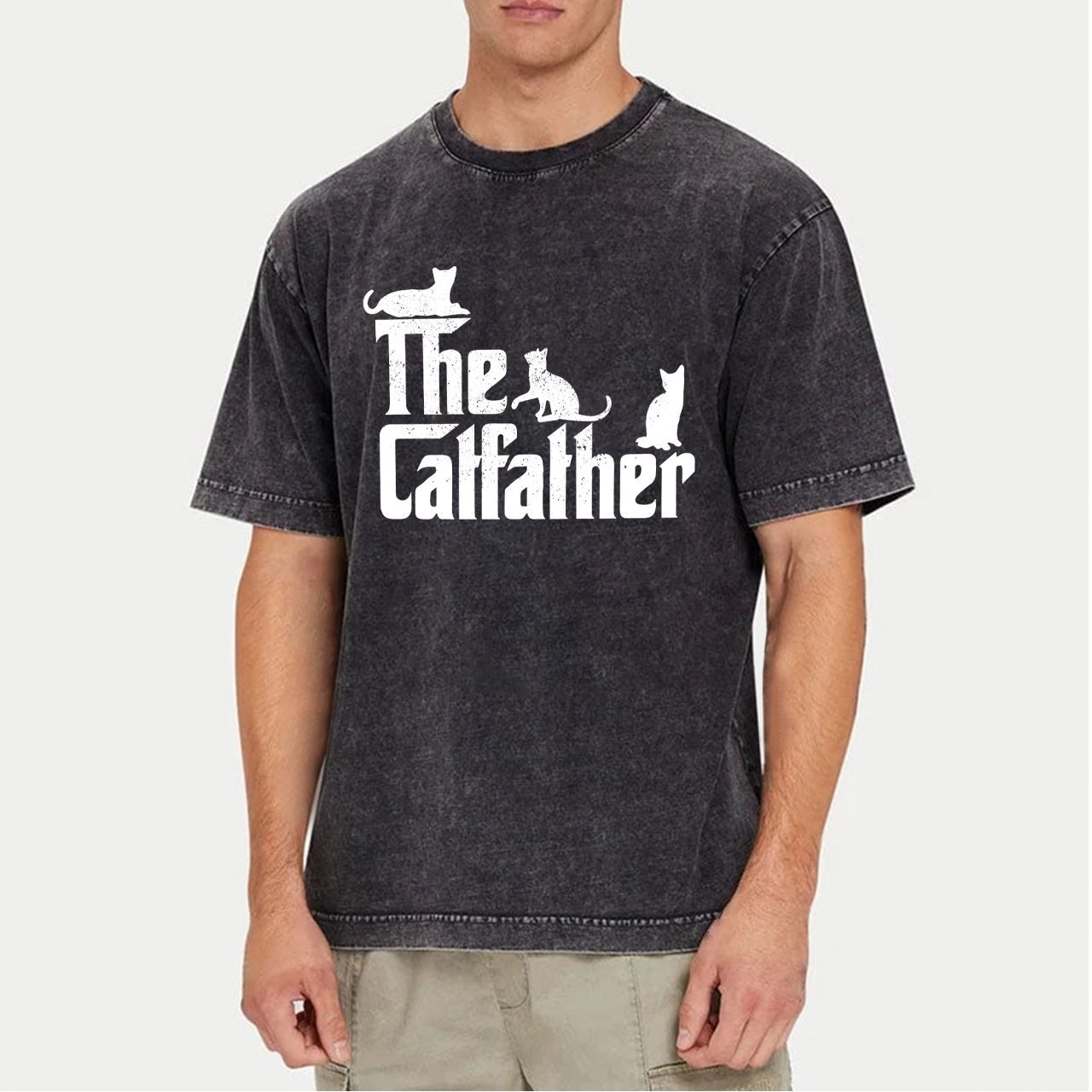 The Original Cat Father Dad Washed T-Shirts 