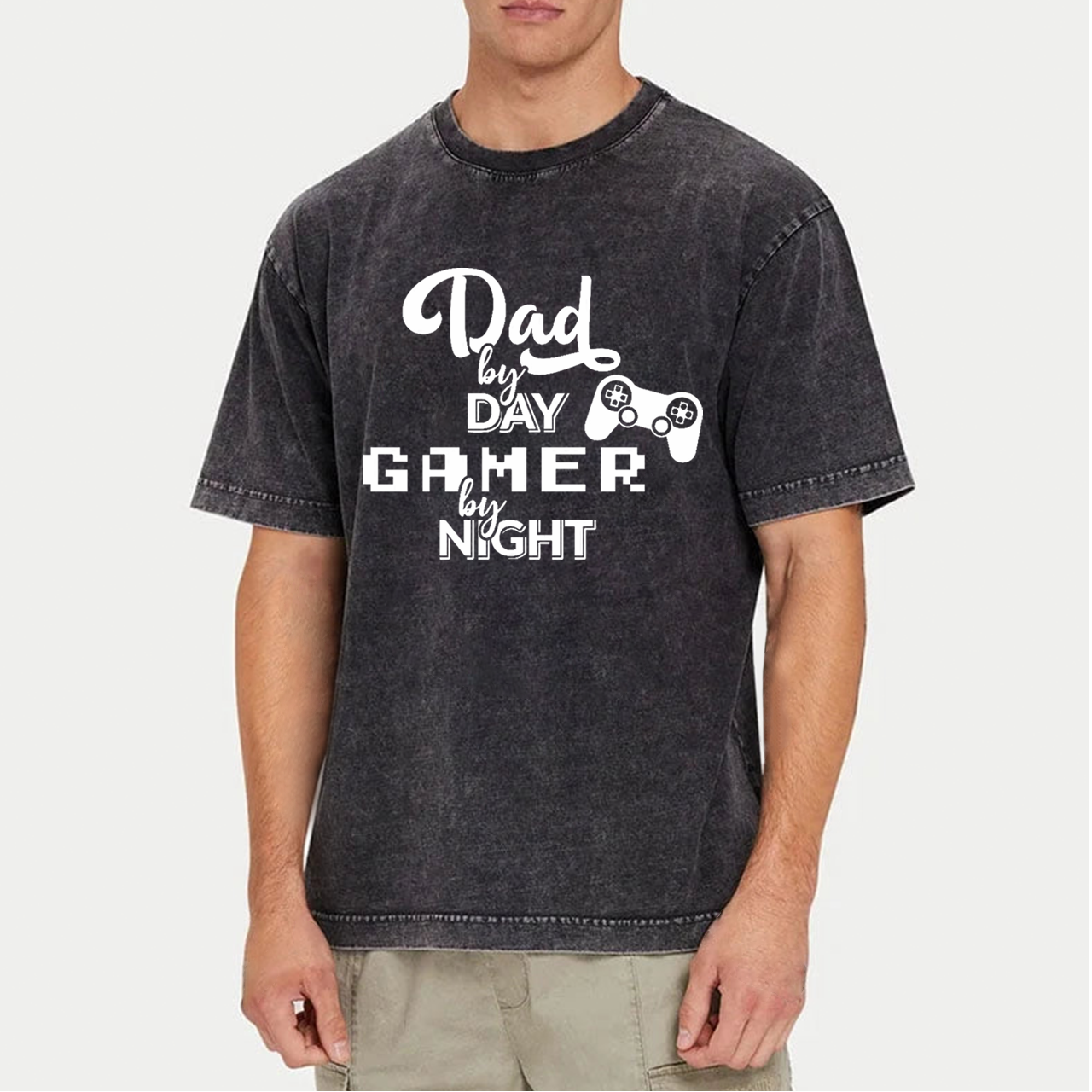 Dad Gamer By Night Washed T-Shirts 