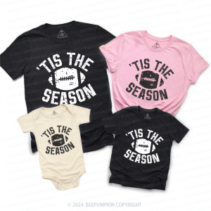 Image of Tis The Season Football Family Matching Tees Beepumpkin