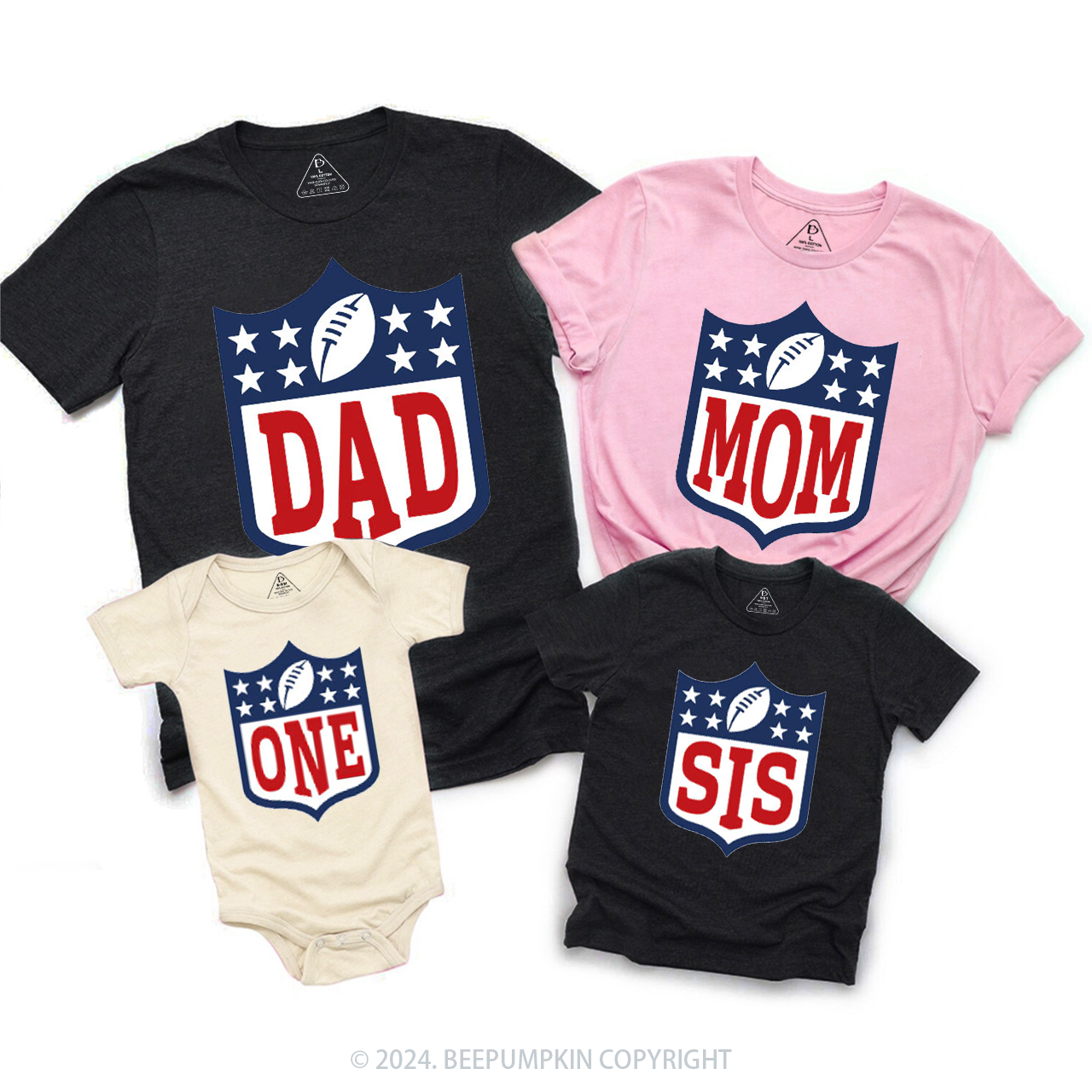 First Birthday Football Family Matching Tees Beepumpkin