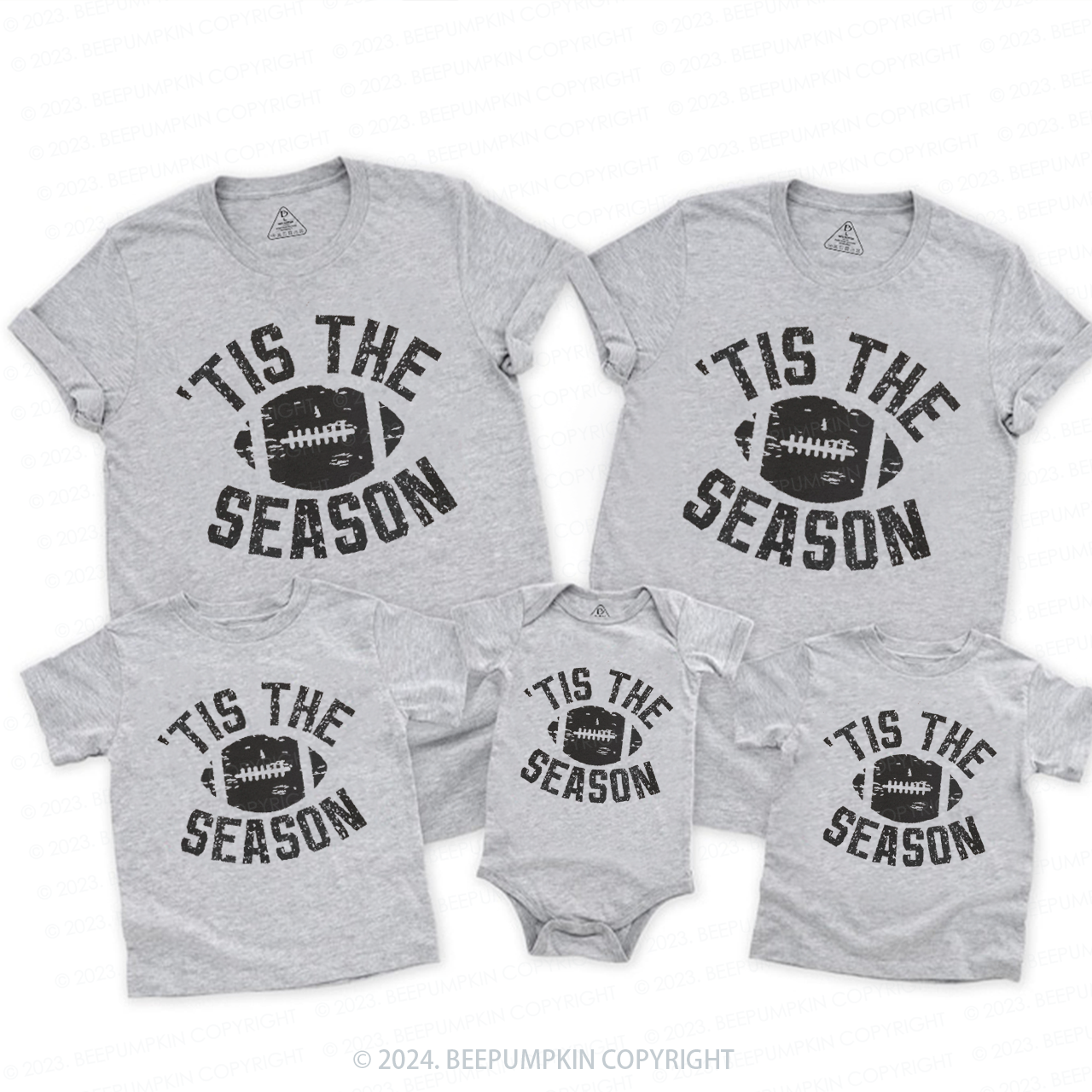 Tis The Season Football  Family Matching Tees Beepumpkin