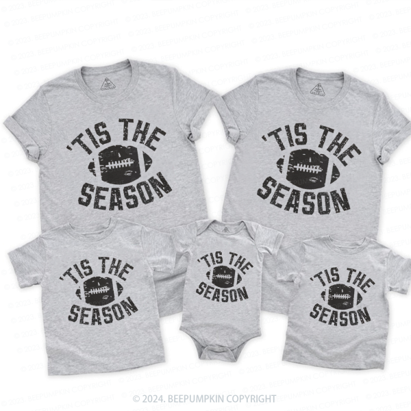 Image of Tis The Season Football Family Matching Tees Beepumpkin