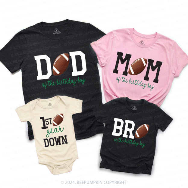 Football Baby Birthday Family Matching Tees Beepumpkin