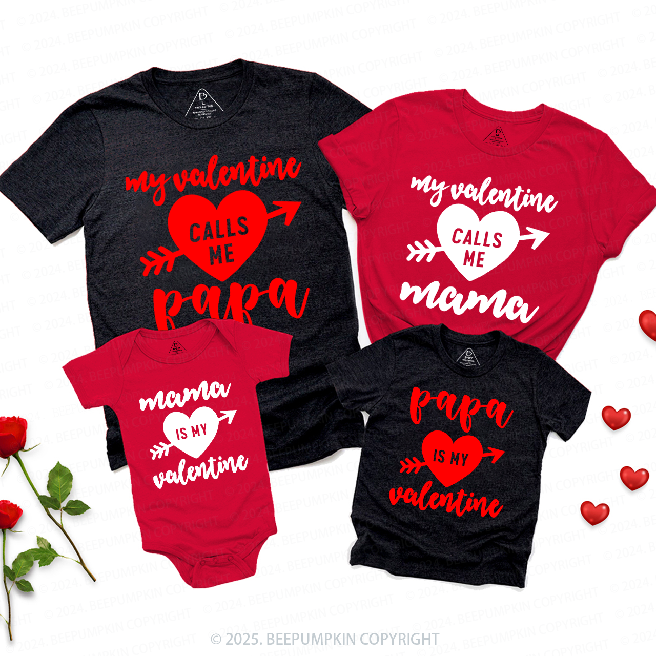 Mama Is My Valentine Family Matching Shirts
