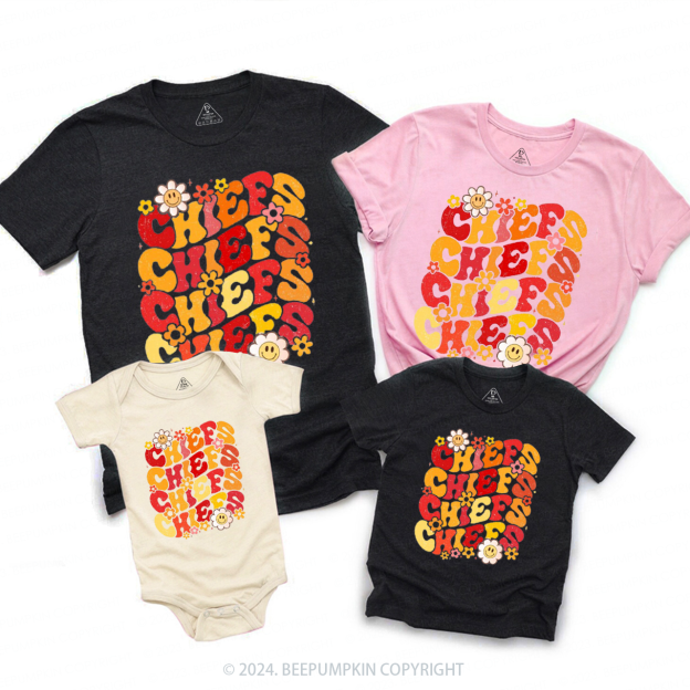 Floral Mascot KC Football Family Matching Tees Beepumpkin