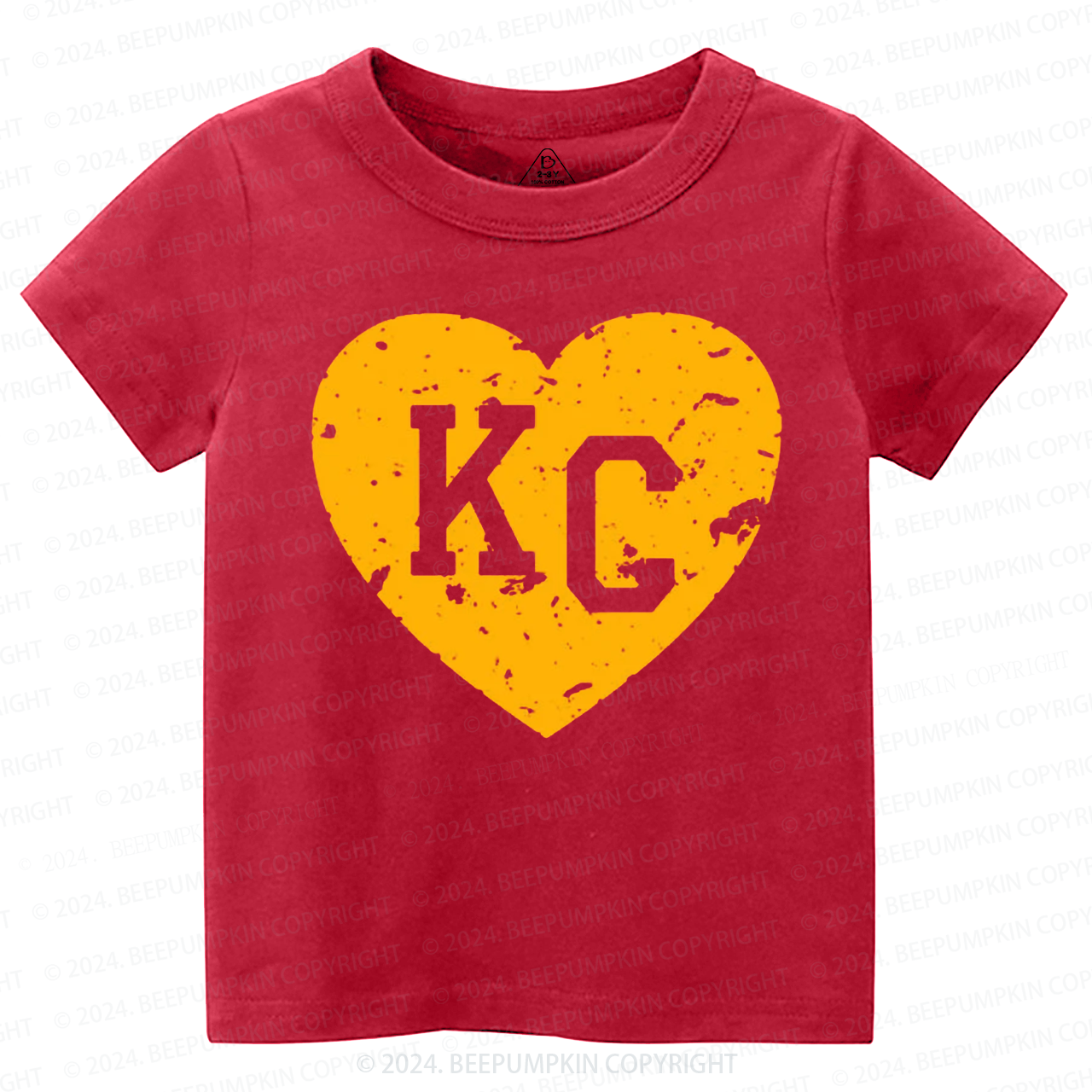Color Love KC Football Toddler&Kids Tees Beepumpkin