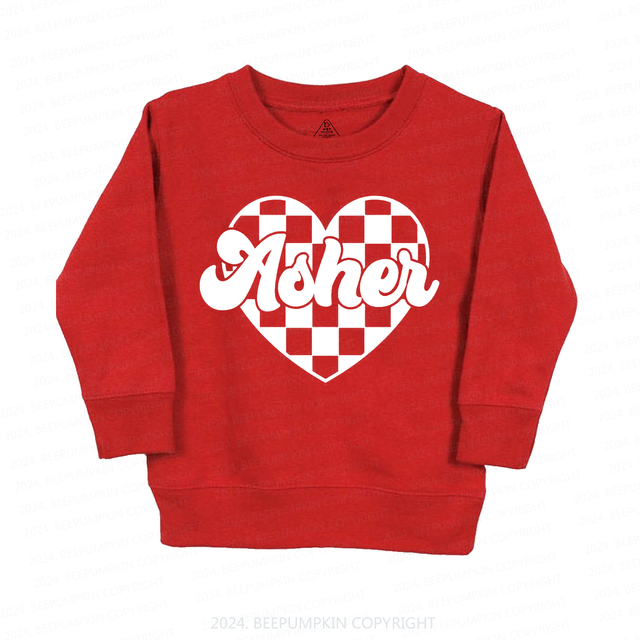 Personalized Heart Valentines Day Kids Sweatshirt
