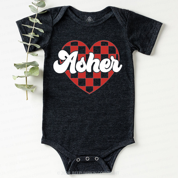 Personalized Heart Valentines Day Bodysuit For Baby