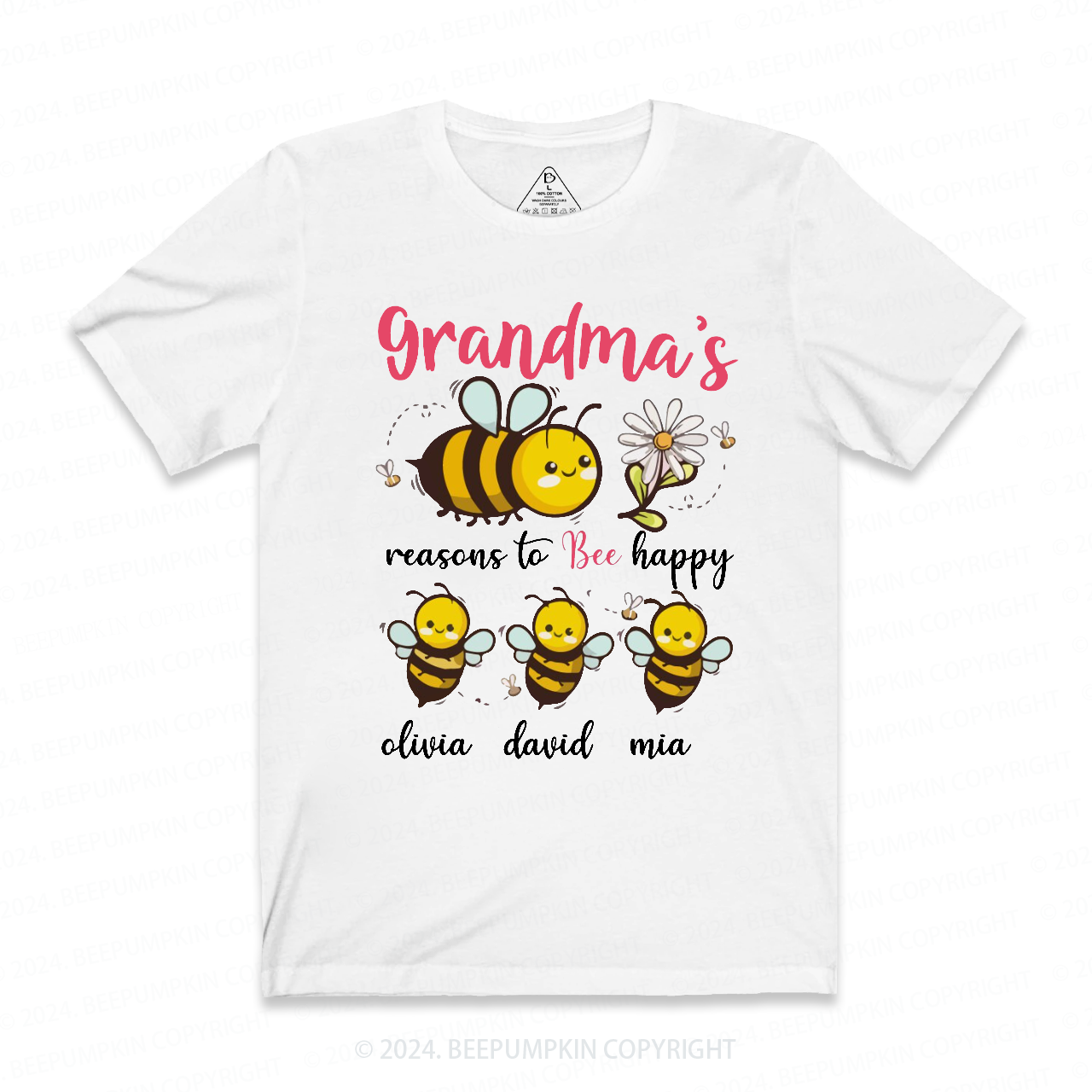 Personalized Granma Bee Family T-Shirts