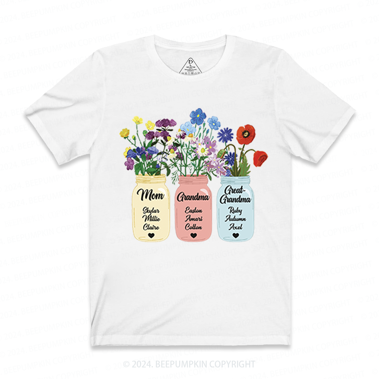 Personalized Grandma Flower T-Shirts