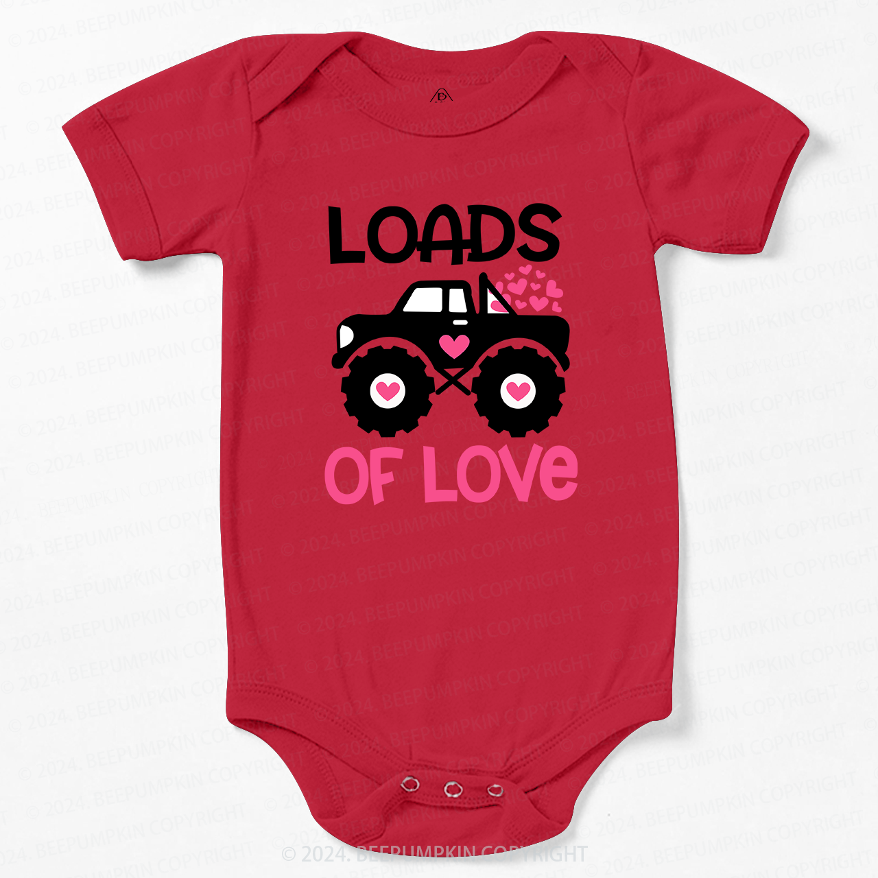 Loads of Love Valentines Truck Bodysuit For Baby