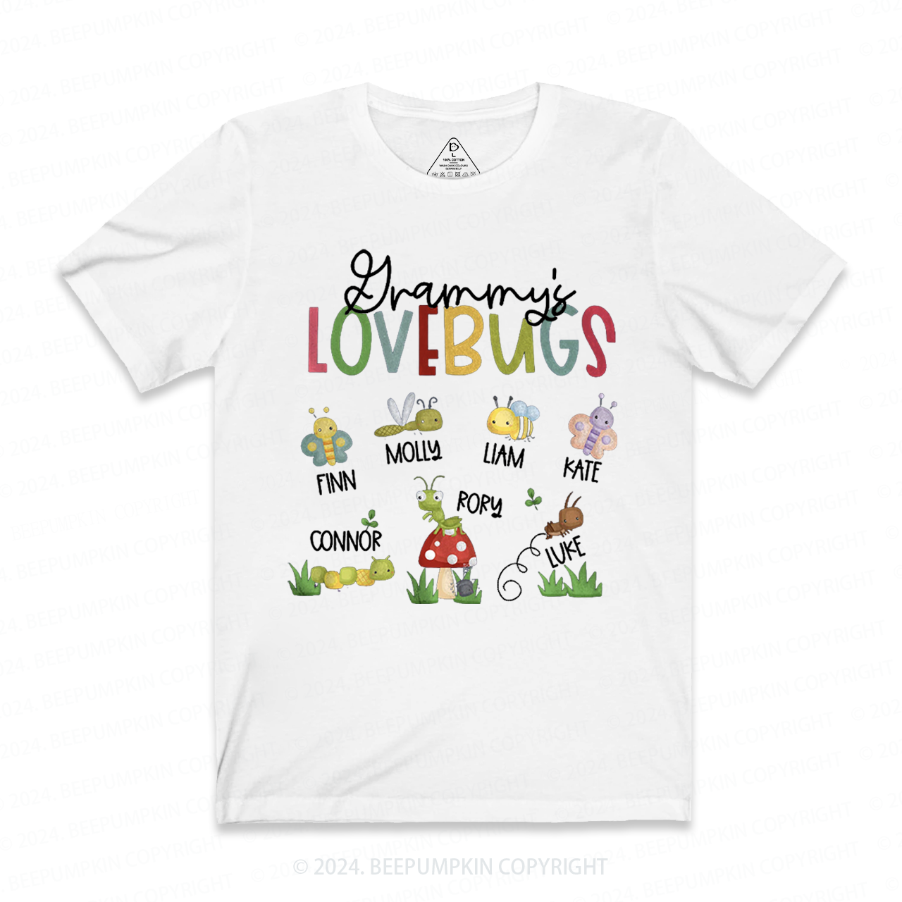 Personalized Grammy's Lovebugs Name T-Shirts