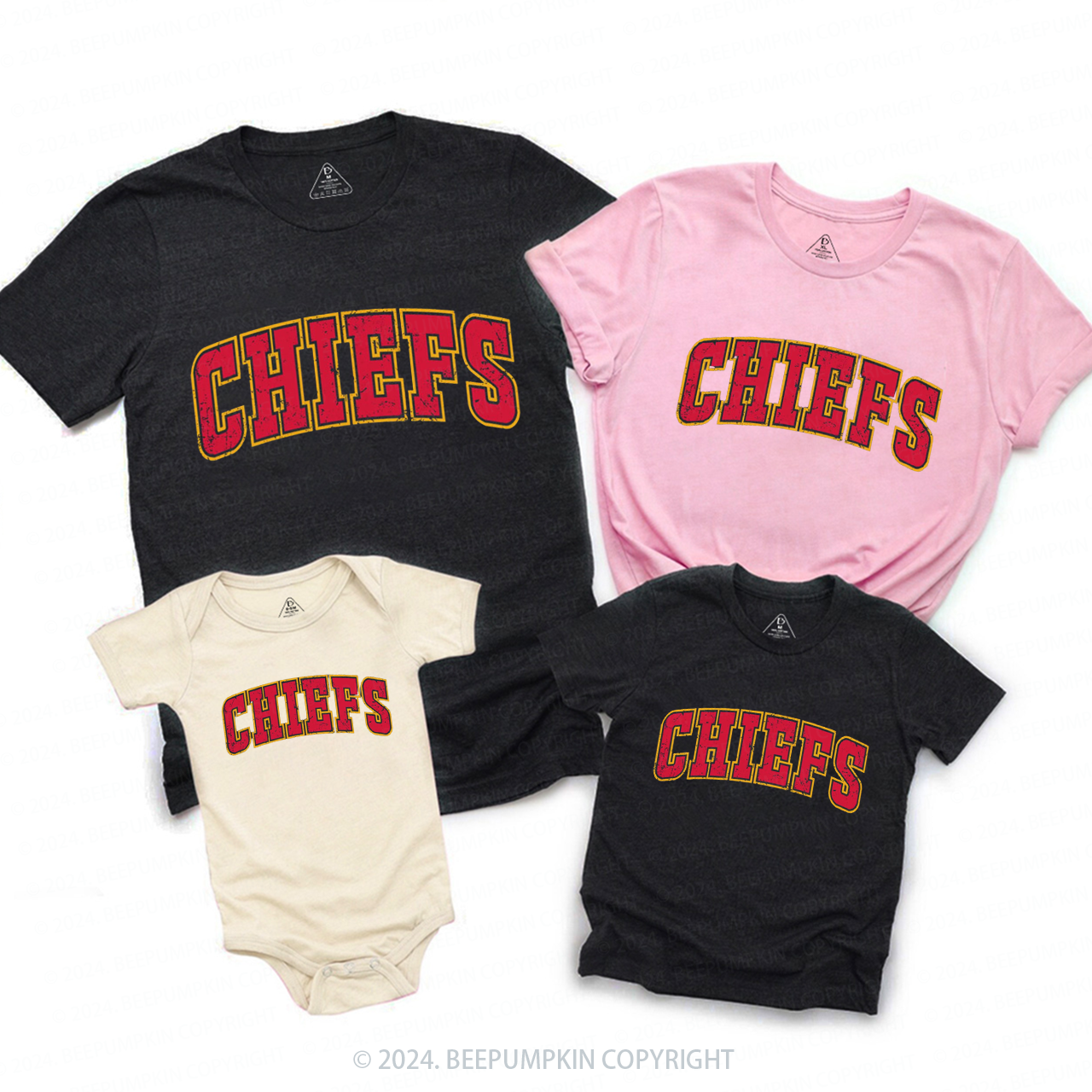 Sports Fan KC Football Family Matching Tees Beepumpkin