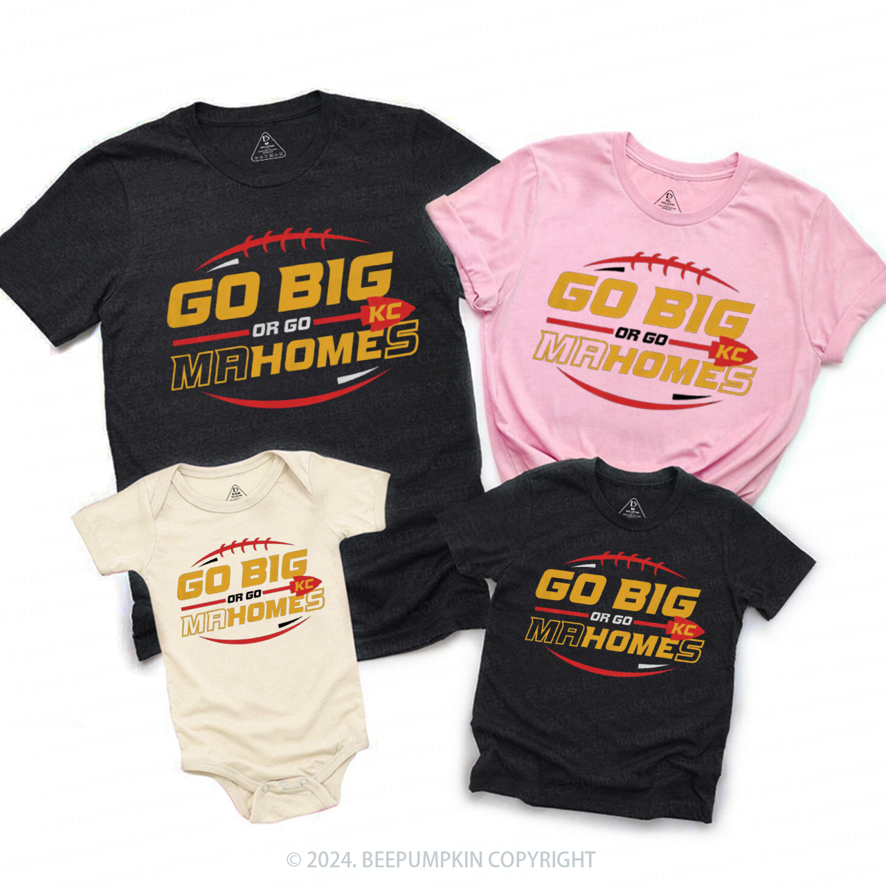 Go Big Or Go KC Football Family Matching Tees Beepumpkin