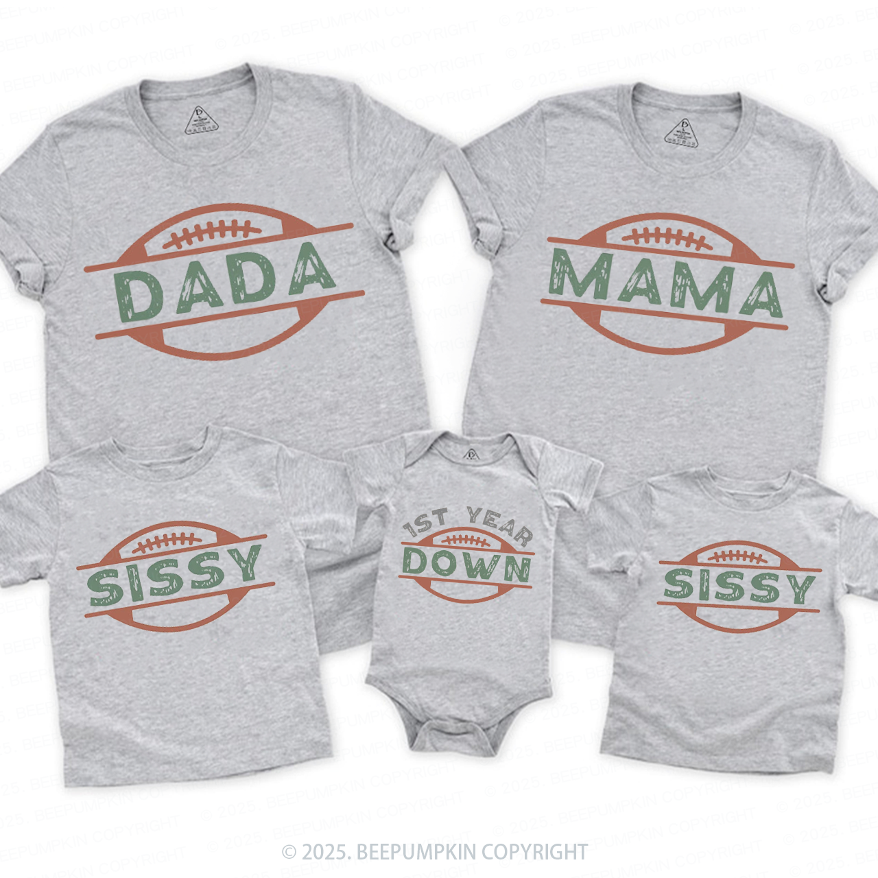 Football 1st Birthday Family Matching Tees Beepumpkin