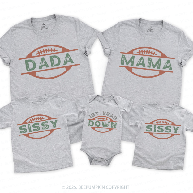 Football 1st Birthday Family Matching Tees Beepumpkin