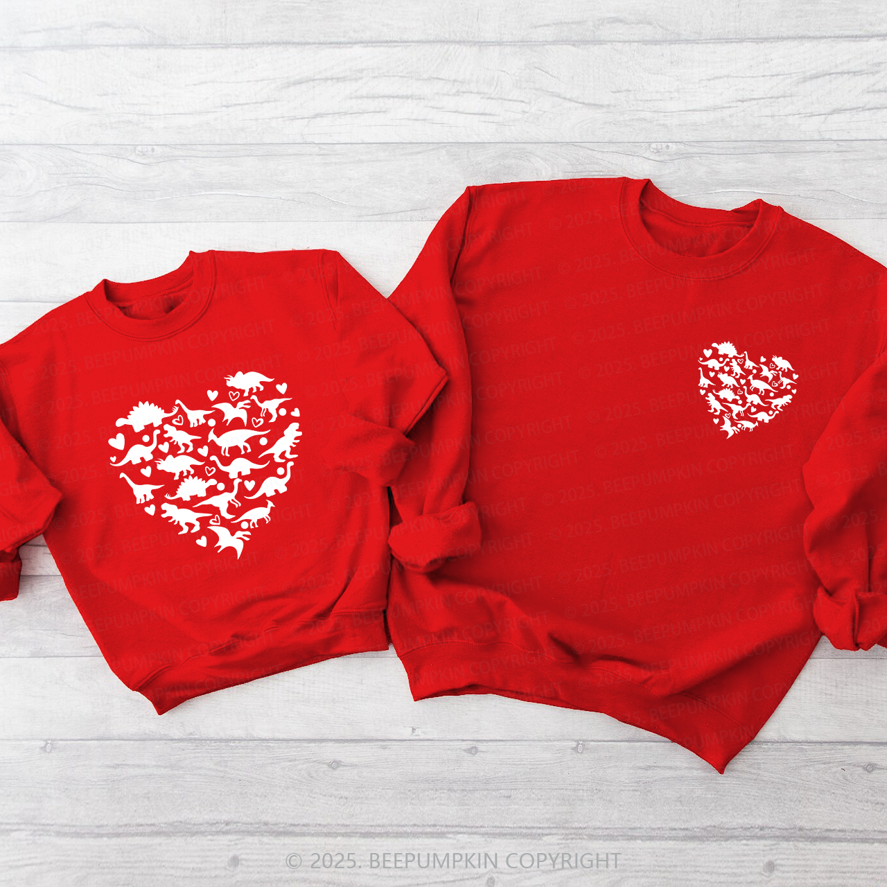 Love Dinosaurs Sweetheart Matching Sweatshirts