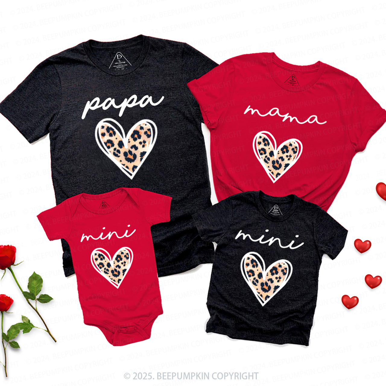 Leopard Heart Family Matching Valentine's Shirts