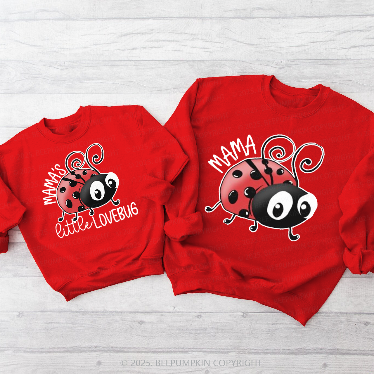 Mama's Little Lovebug Valentine Matching Sweatshirts
