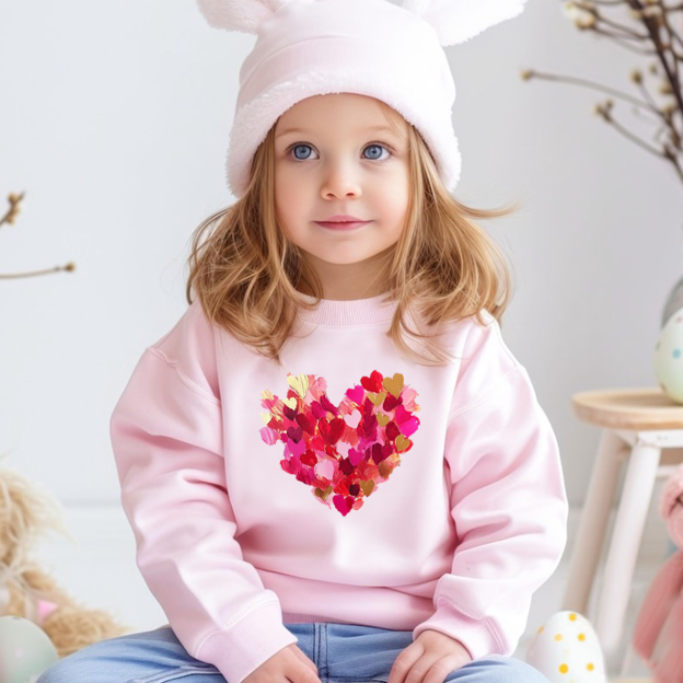 Brushstroke Heart Valentines Day Kids Sweatshirt