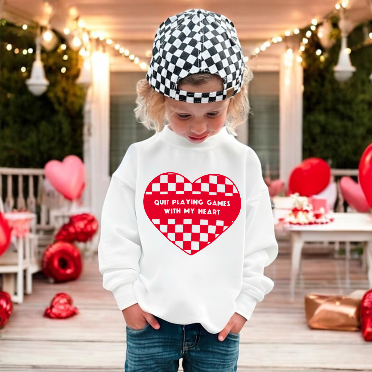 Quit Playing Games With My Heart Kid's Sweatshirt