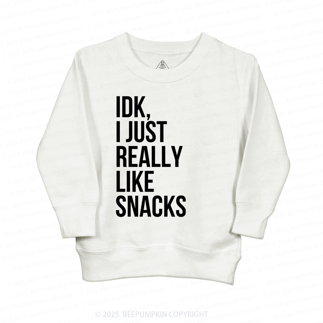 IDK I Just Really Like Snacks Kids Sweatshirt