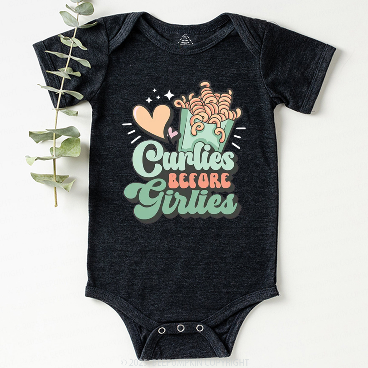 Curlies Before Girlies Valentine's Day Bodysuit Beepumpkin