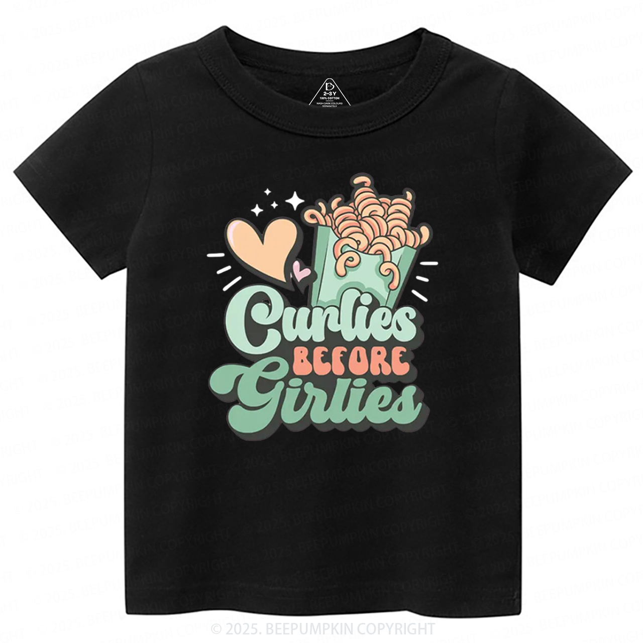 Curlies Before Girlies Valentine's Day Toddler&Kid's Tees Beepumpkin