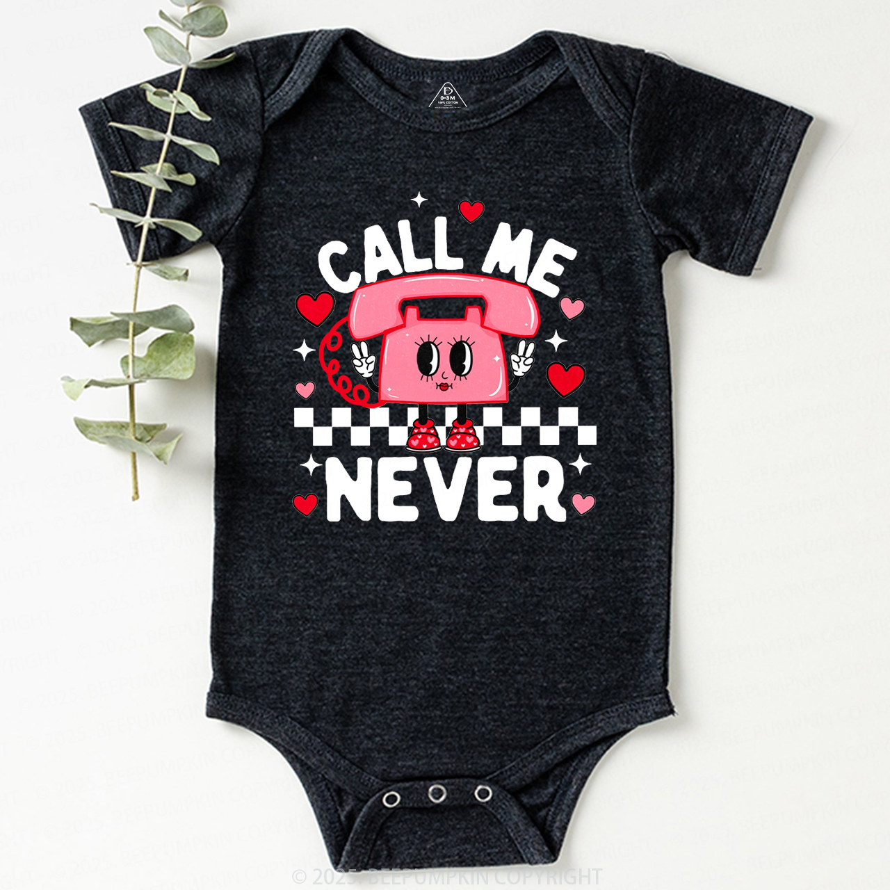 Call Me Never Valentine's Day Bodysuit Beepumpkin