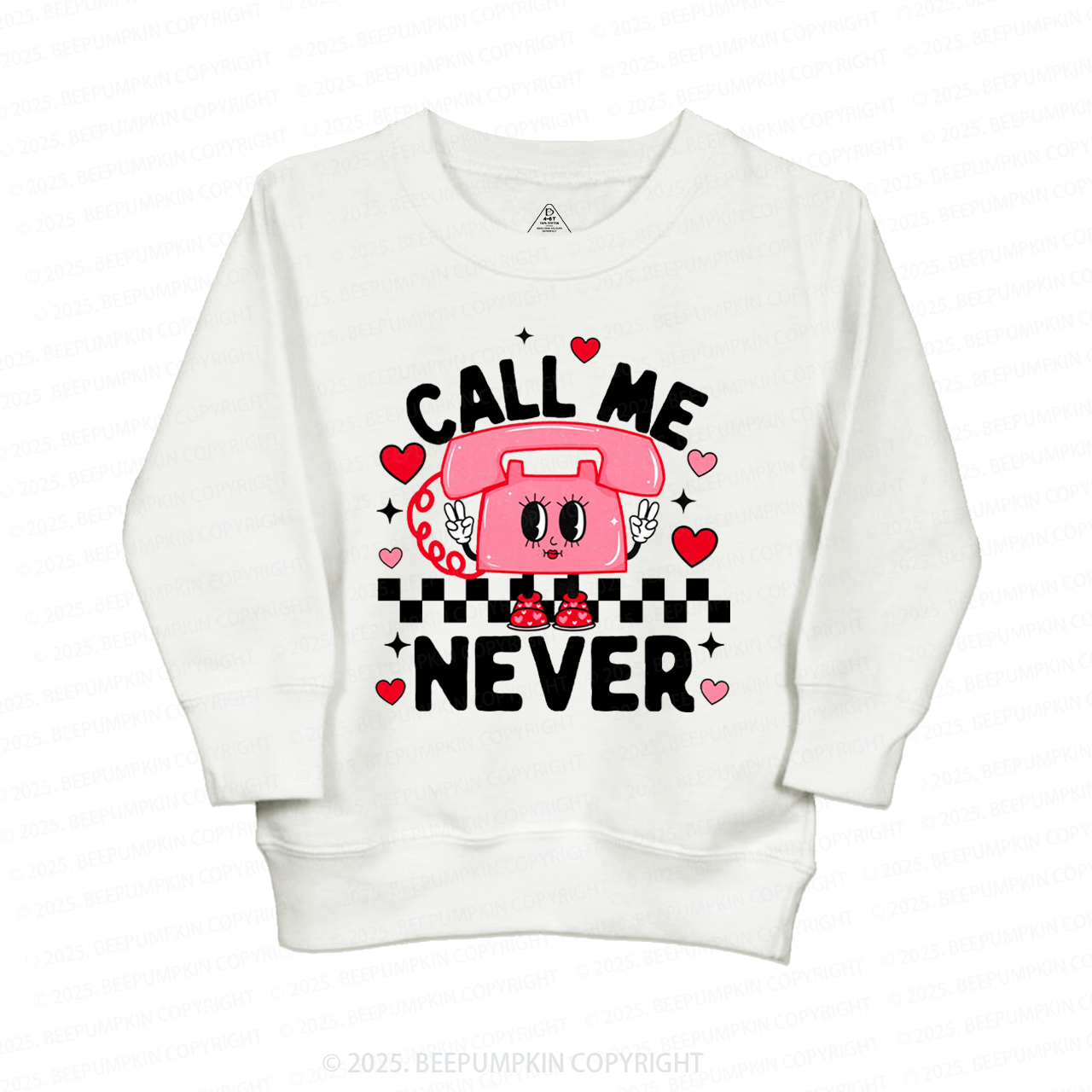 Call Me Never Valentine's Day Kid's Sweatshirt