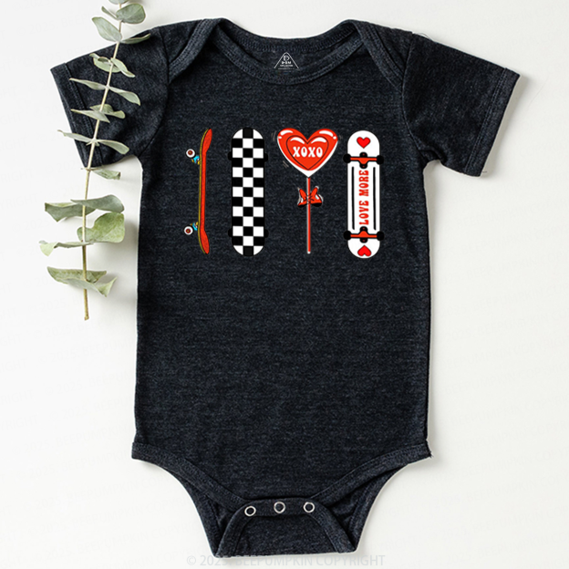 Skateboard Valentine's Day Bodysuit Beepumpkin