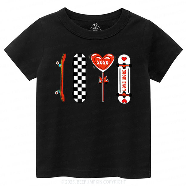 Skateboard Valentine's Day Toddler&Kid's Tees Beepumpkin