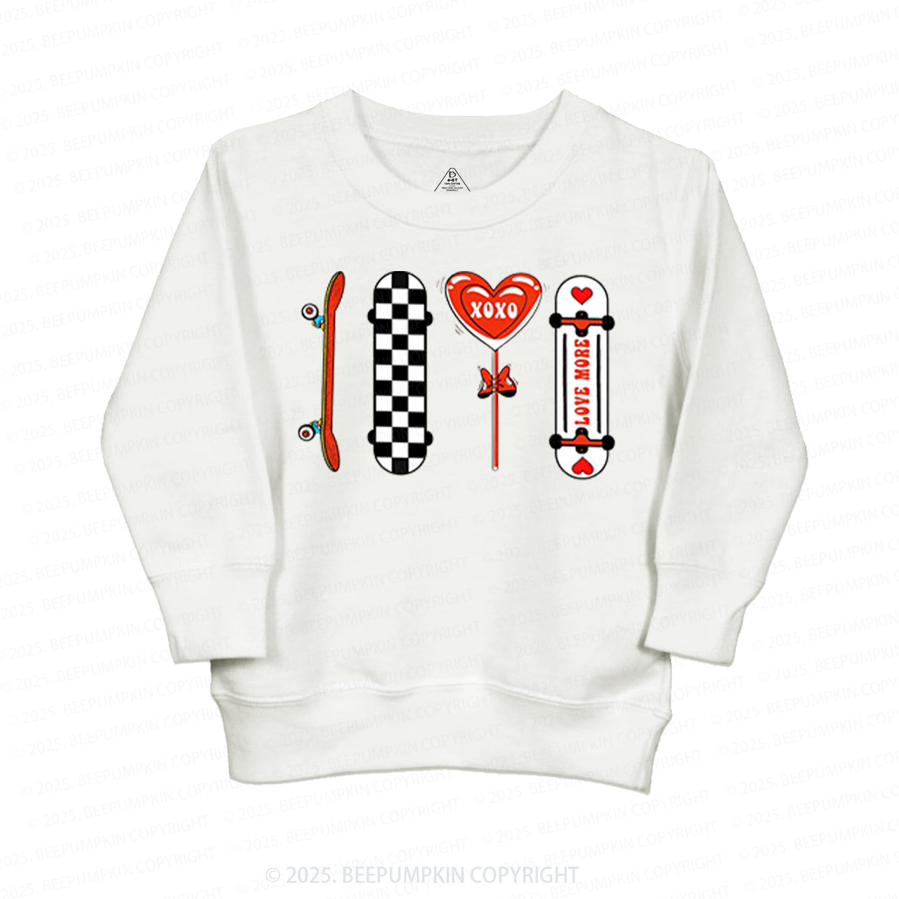 Skateboard Valentine's Day Kid's Sweatshirt