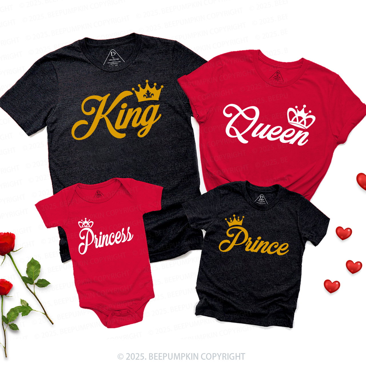 King&Queen Fancy Valentine Family Matching Shirts
