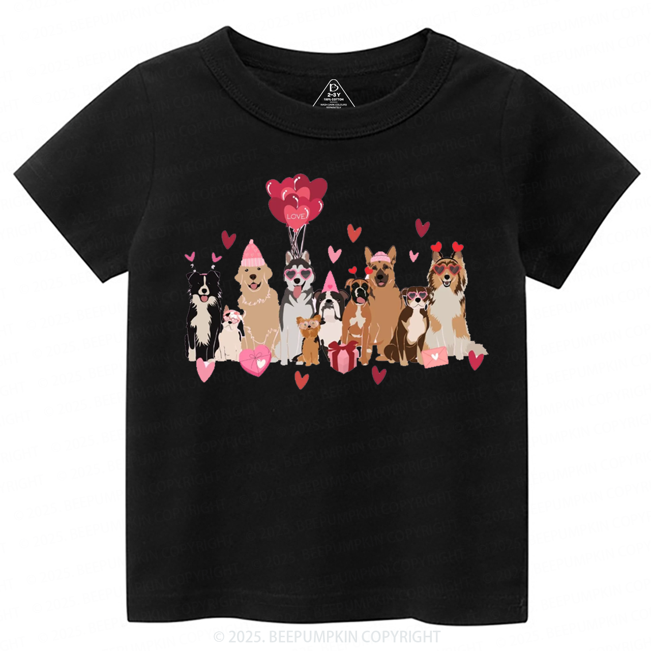Dog Valentine's Day Toddler&Kid's Tees Beepumpkin