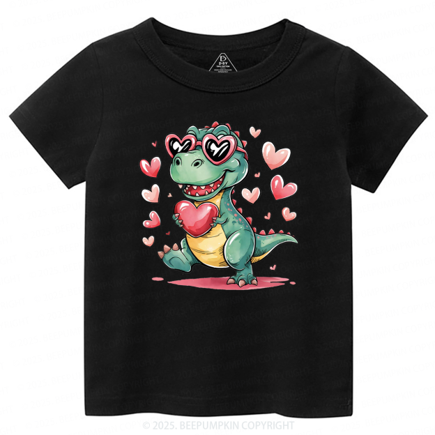 Romantic Dinosaur Valentine's Day Toddler&Kid's Tees Beepumpkin