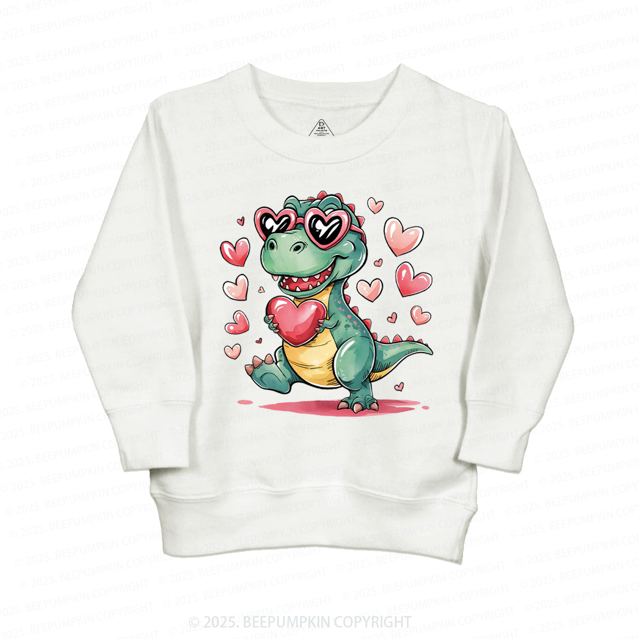 Romantic Dinosaur Valentine's Day Kid's Sweatshirt