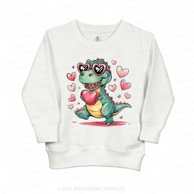 Romantic Dinosaur Valentine's Day Kid's Sweatshirt