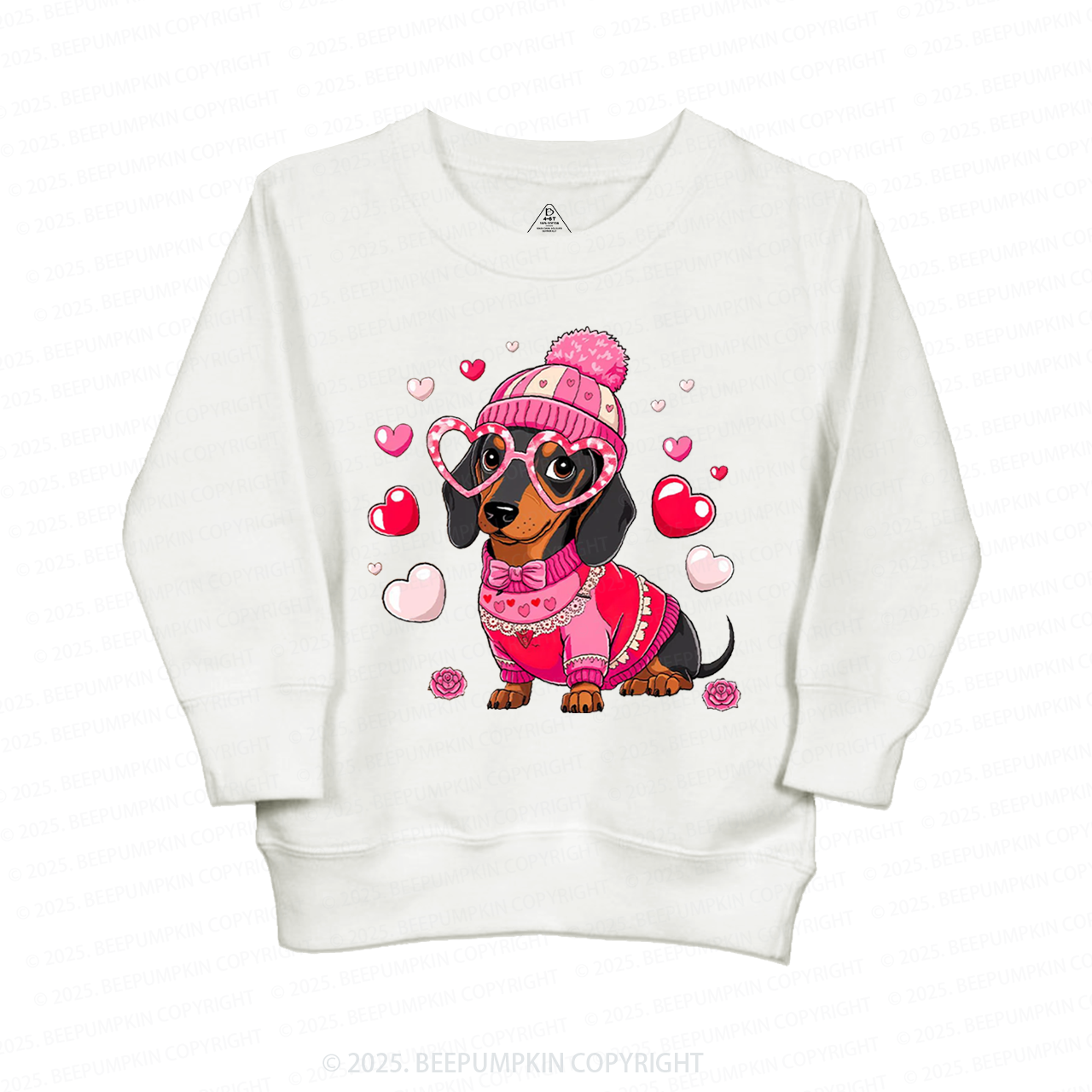 Dachshund Dog Valentine's Day Kid's Sweatshirt