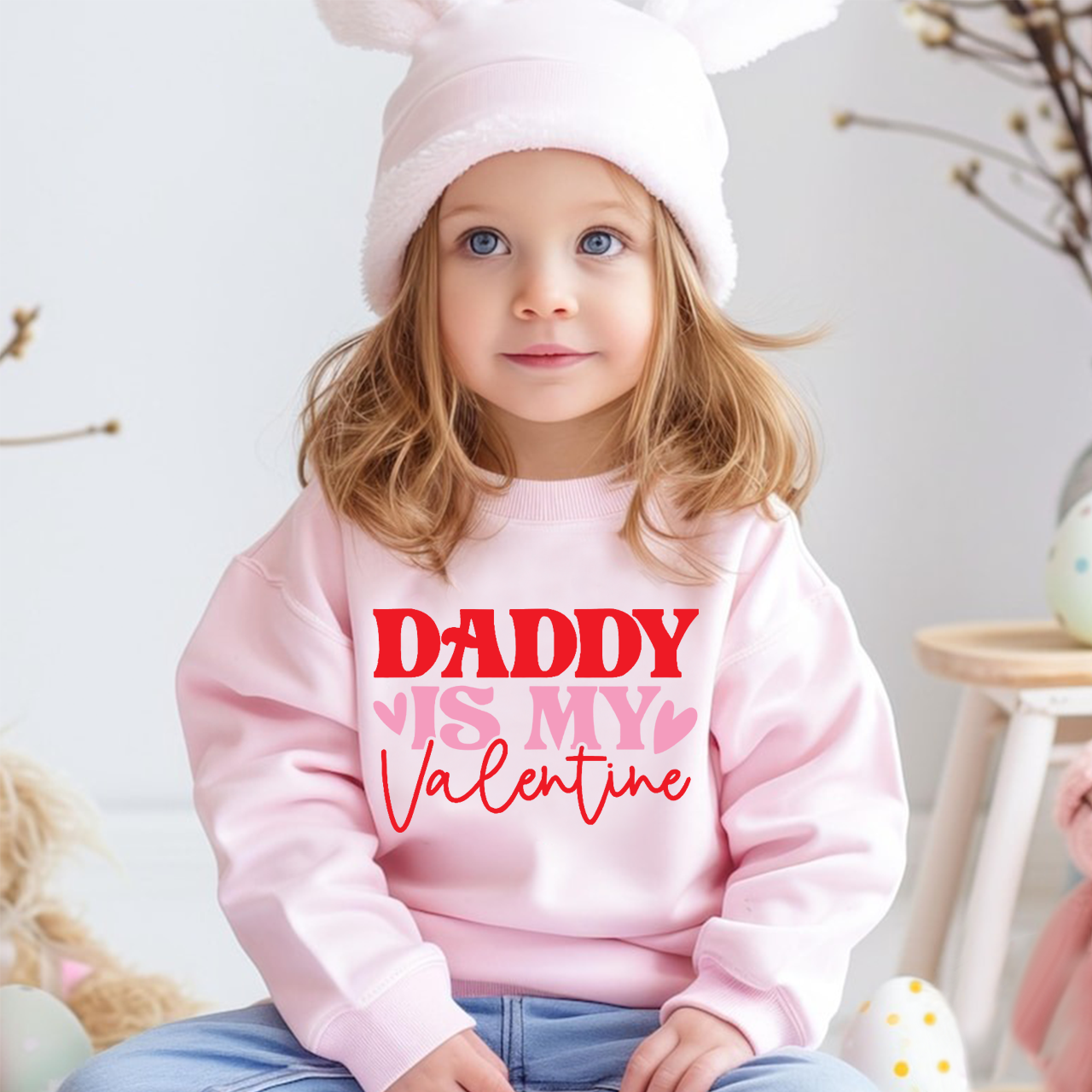 Daddy Is My Valentine Valentine's Day Kid's Sweatshirt