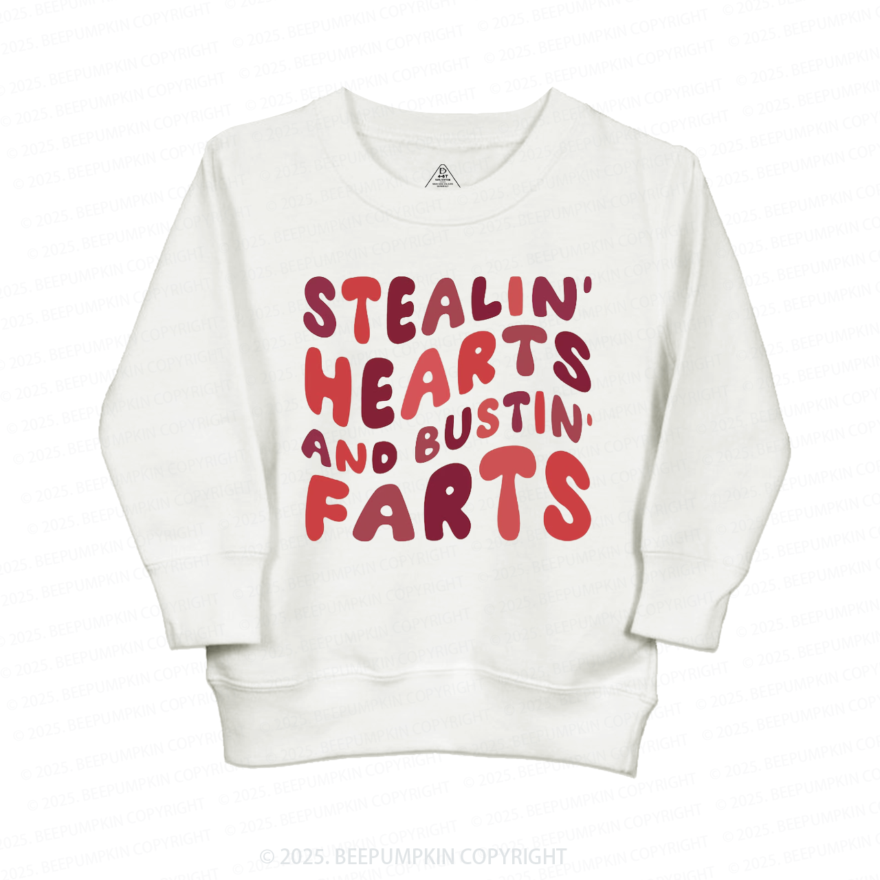 Stealin Hearts And Bustin Farts Valentine's Day Kid's Sweatshirt