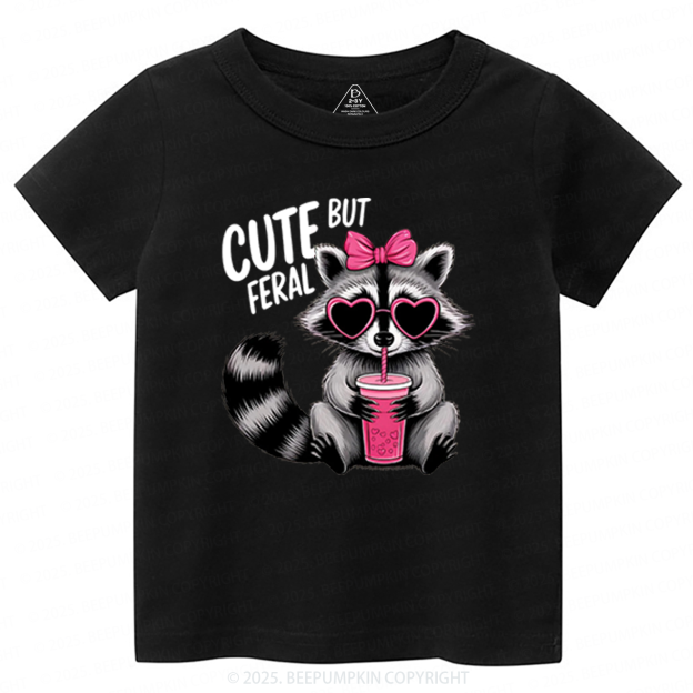 Cute But Feral Valentine's Day Toddler&Kid's Tees Beepumpkin