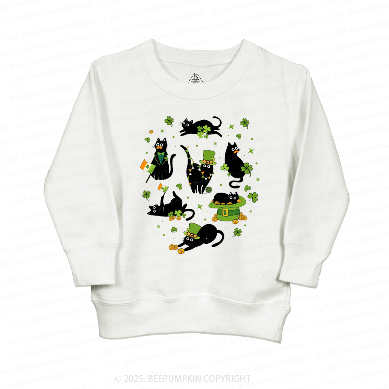 Cat St. Patrick's Day Kid's Sweatshirt