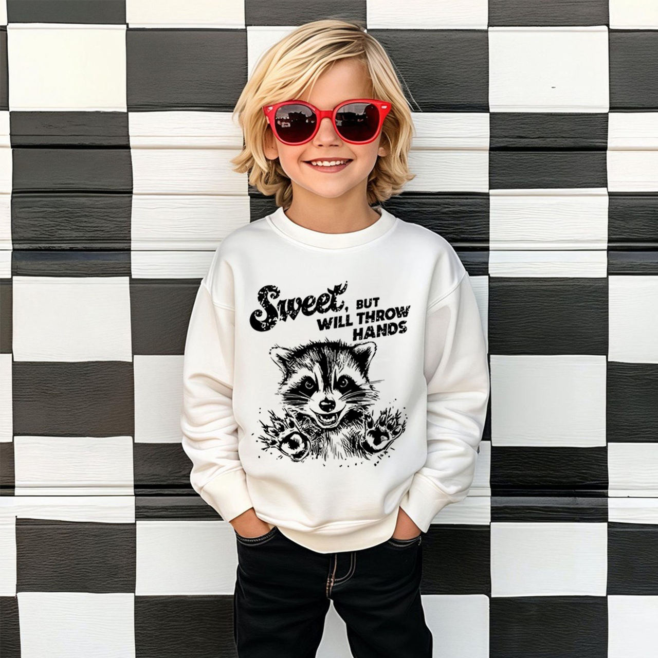 Sweet But Will Throw Hand Kid's Sweatshirt