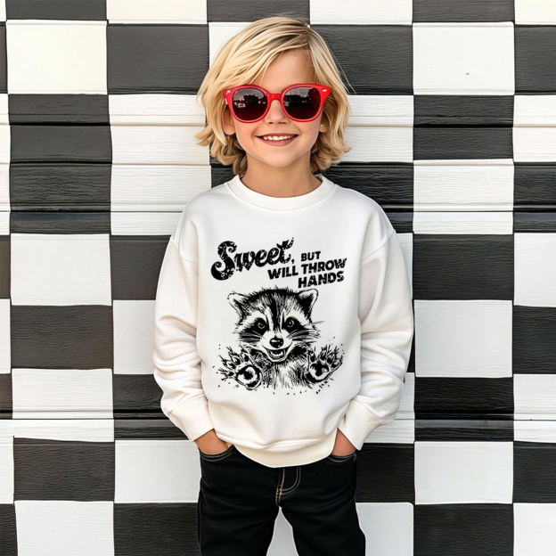 Sweet But Will Throw Hand Kid's Sweatshirt