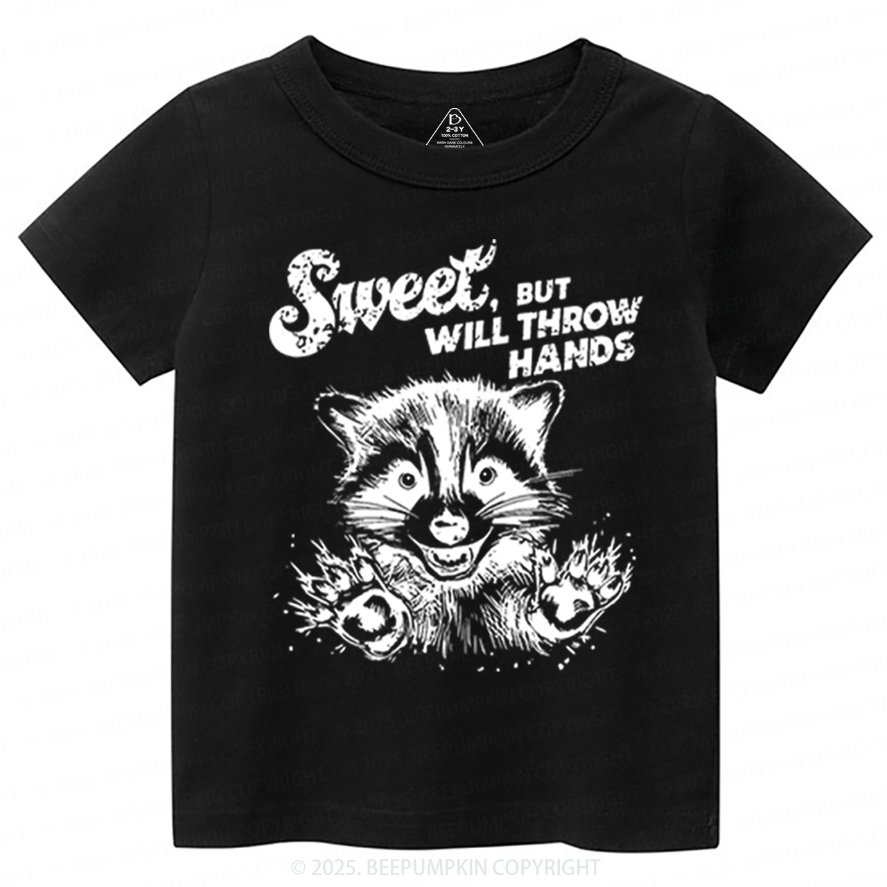 Sweet But Will Throw Hand Toddler&Kid's Tees Beepumpkin
