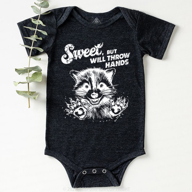 Sweet But Will Throw Hand Bodysuit Beepumpkin