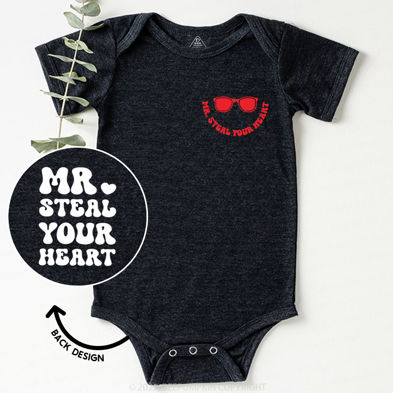 Mr Steal Your Heart Valentine's Day Bodysuit Beepumpkin