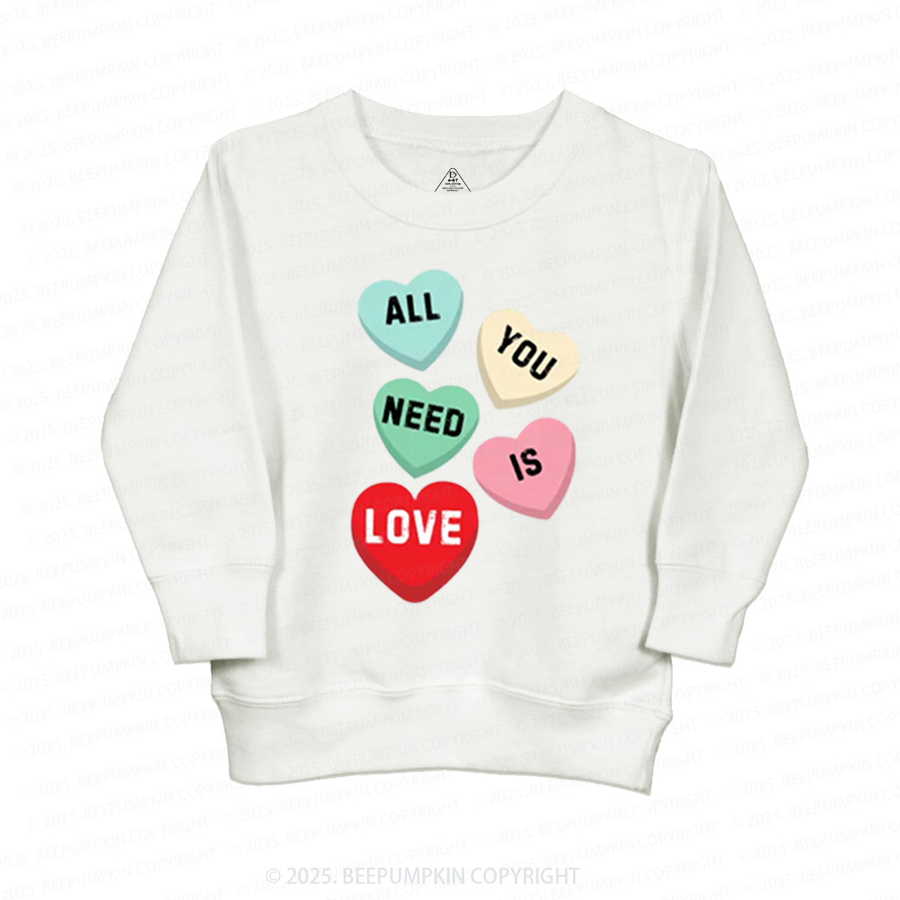 All You Need Is Love Valentine's Day Kid's Sweatshirt